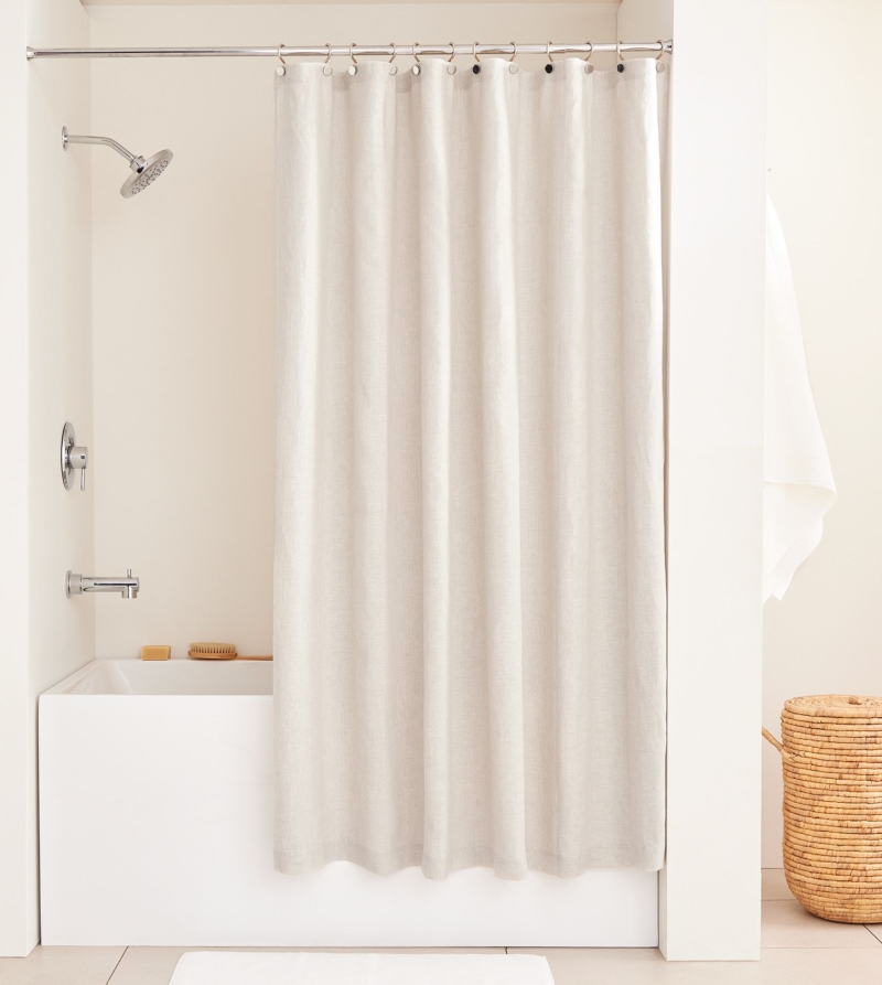 New Delhi Linen Shower Curtain