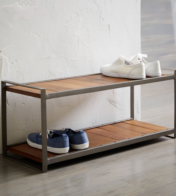 Nizamabad Wood Metal Shoe Rack